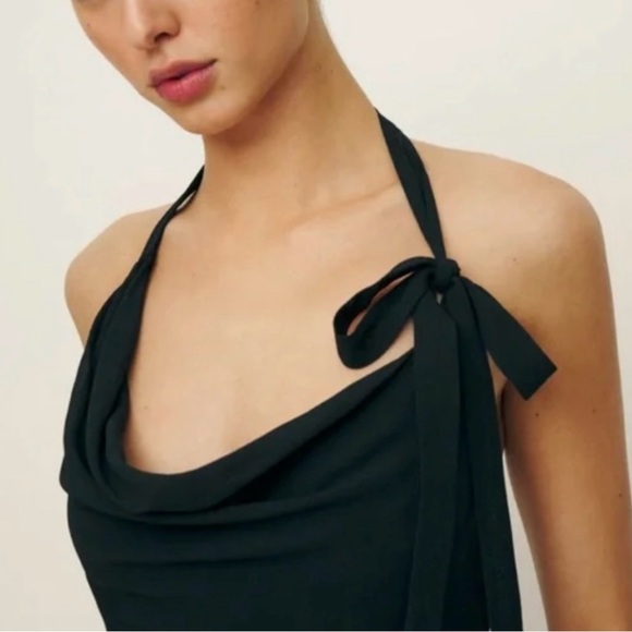 Reformation Black Halter Mini Dress - Picture 4 of 6
